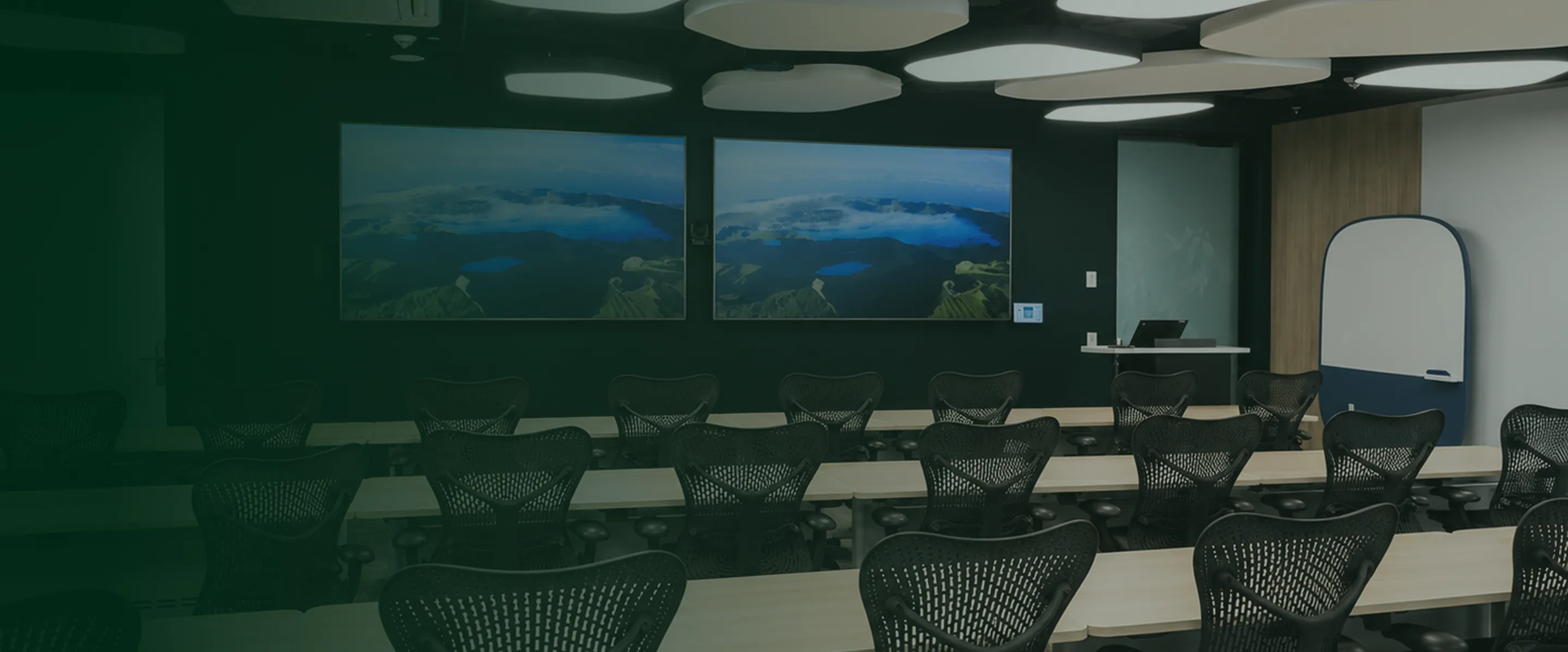 Large plant training room with professional AV by Office Basics for Adani