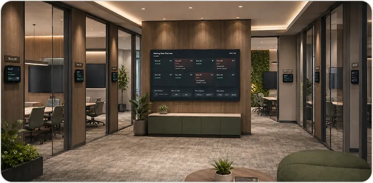 Multi-room AV control with repeatable panels and central management