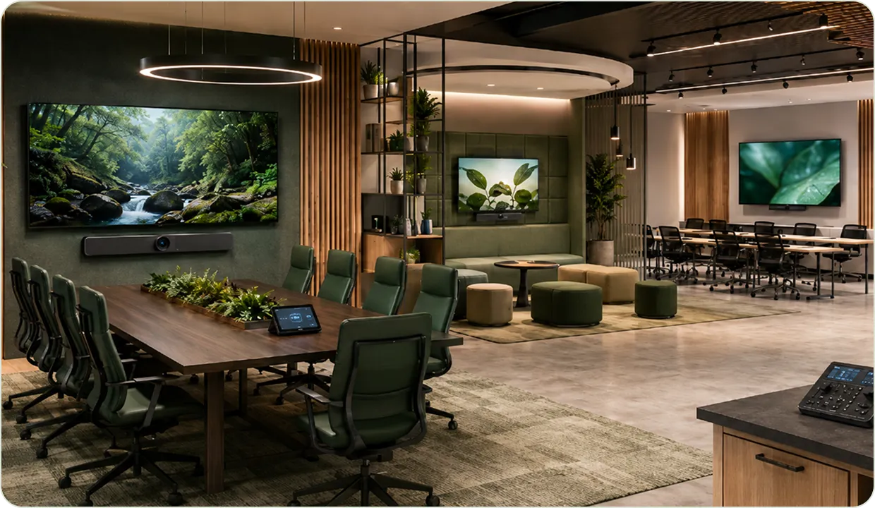 OfficeBasics workplace AV showcase environment